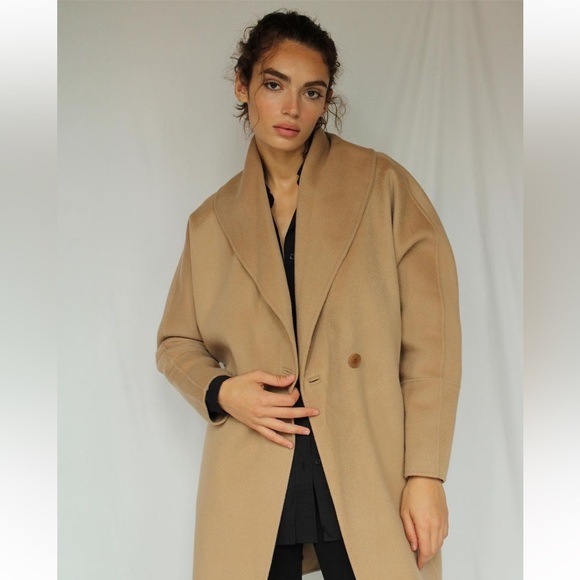 J Brand Camryn Shawl Collar Coat wool & cashmere blend cocoon coat oversized - Picture 1 of 15